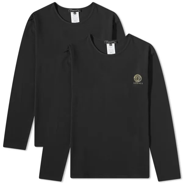 Футболка Versace Long Sleeve Medusa Head Cotton Stretch Tee - 2 Pack
