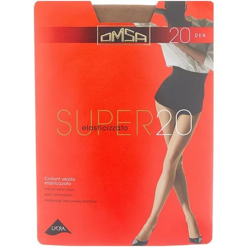 Колготки Omsa Super, 20 den, размер 5/5XL, коричневый, горчичный