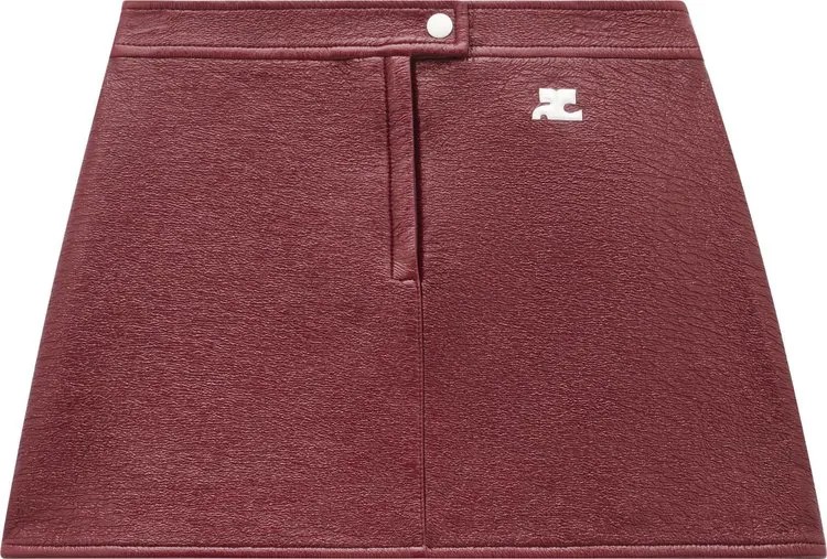 Юбка Courrèges Vinyl Mini Skirt 'Burgundy', красный