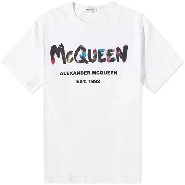Футболка Alexander McQueen Grafitti Logo Tee