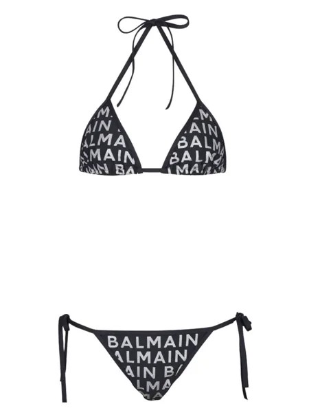 Balmain бикини с логотипом, черный
