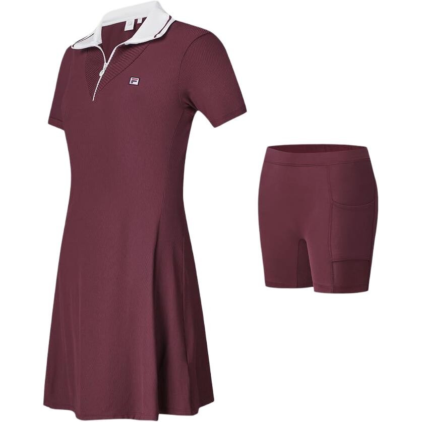FILA Женские шорты-платье с рукавами, цвет Burgundy
