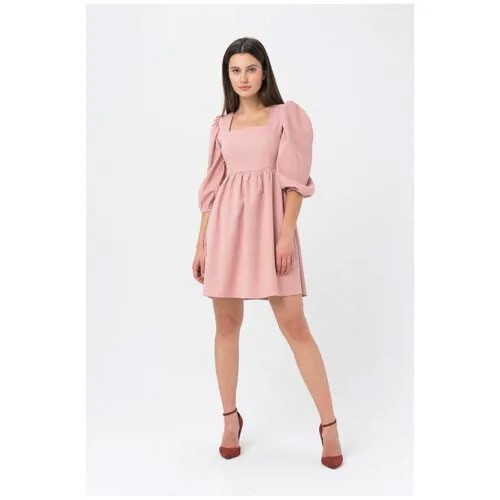 Вельветовое платье-мини Ennergiia En_W11496 Розовый 42