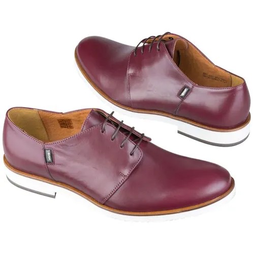 Кожаные мужские ботинки на шнурках Conhpol C-6293-0151-00S02 bordo