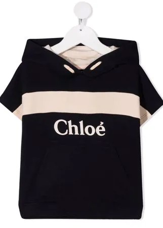Chloé Kids худи с короткими рукавами и логотипом