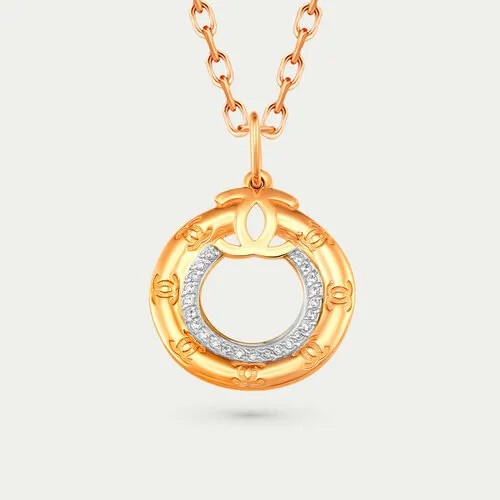 Подвеска GOLD CENTER, красное золото, 585 проба, фианит