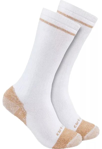 Мужские носки Carhartt средней плотности из смесового хлопка со стальным носком — 2 шт., белый