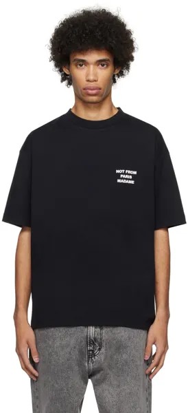 Черная футболка с надписью Le T-Shirt Slogan Drole De Monsieur, цвет Black
