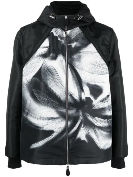 Alexander McQueen бомбер Dragonfly Shadow с капюшоном, черный