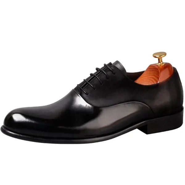 Элегантные мужские кожаные туфли на шнуровке с закрытым носком черные винные красные броги дерби туфли для мужчин