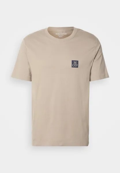 Простая футболка PRINT FLATLOCK DETAILS, STRAIGHT HEM Marc O'Polo, цвет Charleston Gray