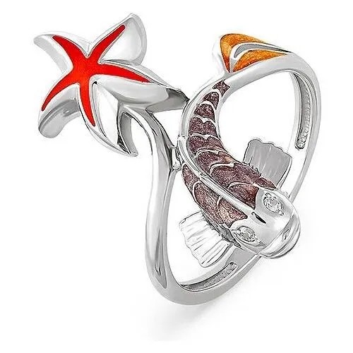 Кольцо KABAROVSKY серебро, 925 проба, кристаллы Swarovski, размер 17