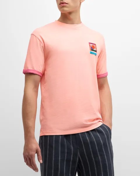 Мужская двухцветная футболка с распылением Scotch & Soda, цвет Washed Neon Pink