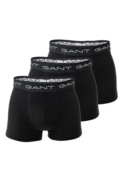 Боксеры с логотипом, 3 пары Gant, черный