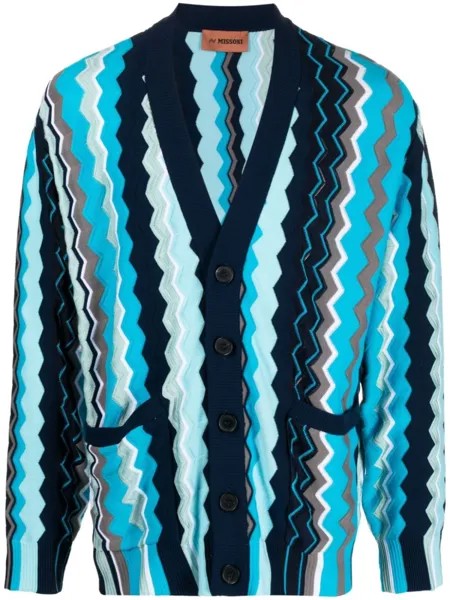 Missoni кардиган с узором зигзаг, синий