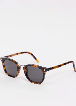 Солнцезащитные очки в стиле унисекс в квадратной коричневой оправе под черепаху Monokel Eyewear Ando-Коричневый