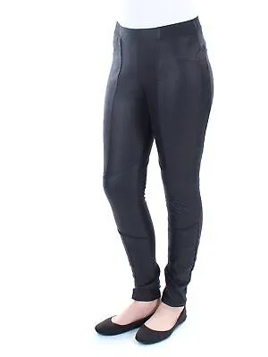 KIIND OF Женские черные узкие брюки из искусственной кожи с украшением S