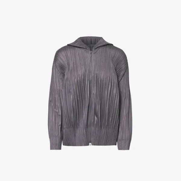 Плиссированная трикотажная толстовка стандартного кроя Pleats Please Issey Miyake, серый