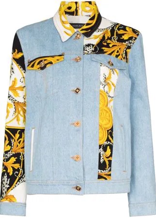 Versace джинсовая куртка с принтом Baroque