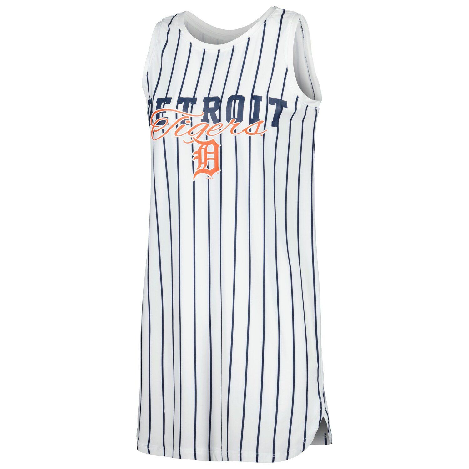 Женская спортивная белая ночная рубашка без рукавов в тонкую полоску Detroit Tigers Reel