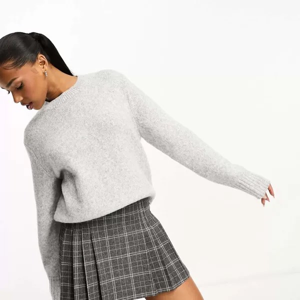 Джемпер Monki Textured Knit, серый