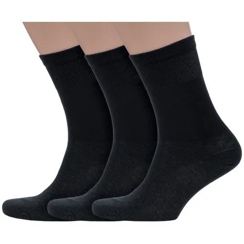 Носки Dr. Feet, комплект, 3 пары, размер 25, черный