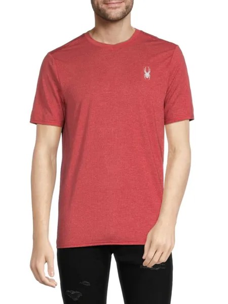 Текстурированная футболка с логотипом Spyder, красный