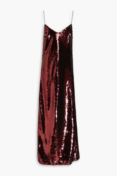 Платье макси Shelly с пайетками и эффектом металлик Ronny Kobo, мерло