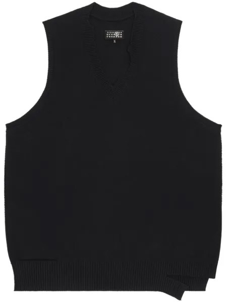 MM6 Maison Margiela платье с эффектом потертости, черный