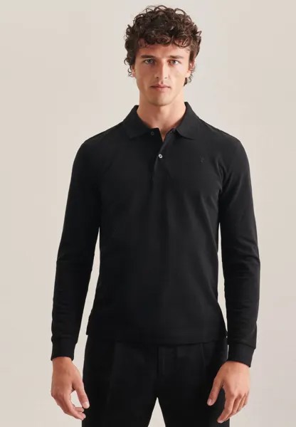 Поло Seidensticker Polo Shirt Slim, черный