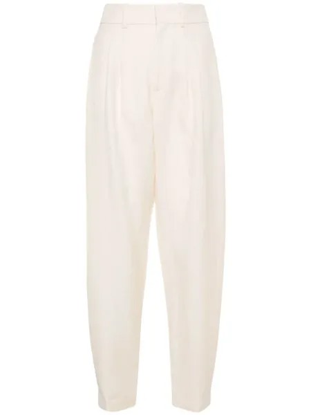 Ralph Lauren Collection зауженные брюки с завышенной талией, нейтральный цвет