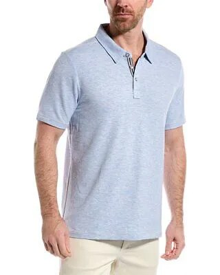 Мужская рубашка поло Magaschoni стрейч, синяя, размер S
