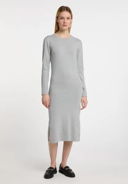 Вязаное платье DreiMaster, серый меланж