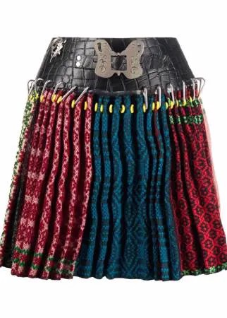 Chopova Lowena плиссированная юбка мини с принтом