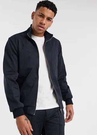 Темно-синий бомбер в полоску от комплекта River Island