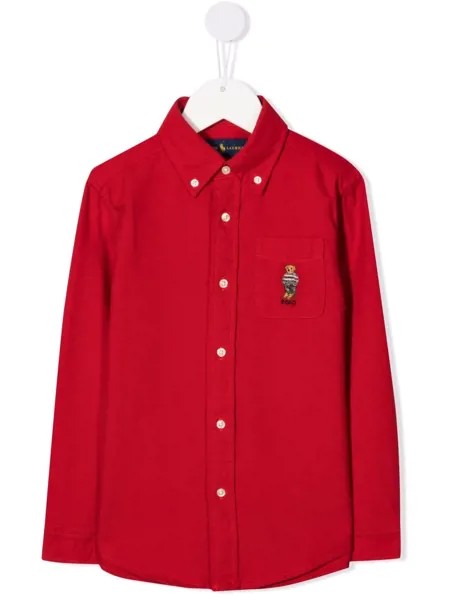 Ralph Lauren Kids рубашка с вышивкой Polo Bear