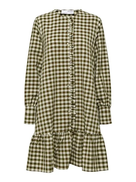 Платье-рубашка Selected Femme LUCILLA, цвет Chocolate/Olive/Mint