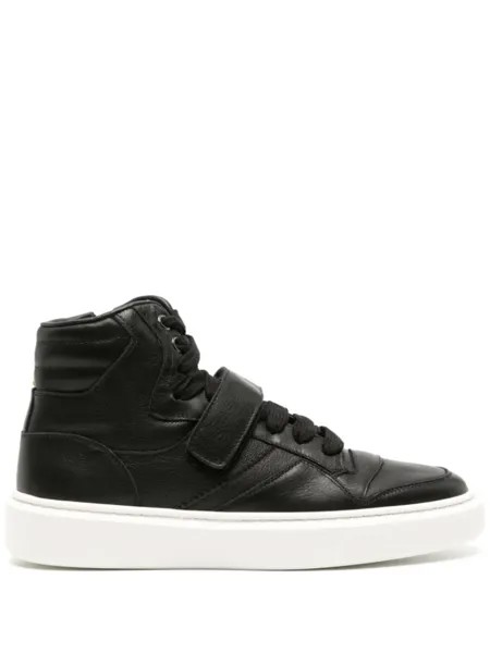 Doucal's high-top leather sneakers, черный