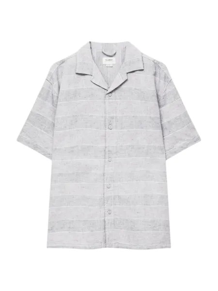 Рубашка на пуговицах стандартного кроя Pull&Bear, светло-серый/пестрый серый