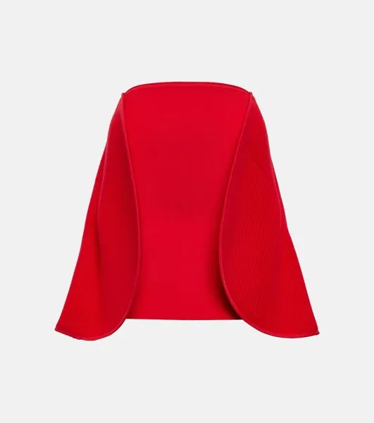 Мини-юбка из джерси со вставками Victoria Beckham, красный