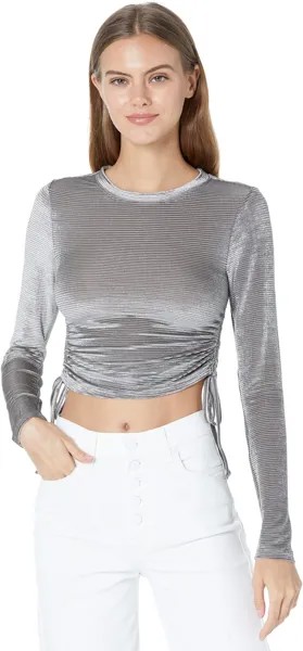 Топ Madden Girl Long Sleeve Top with Side Shirring, цвет Steel Grey