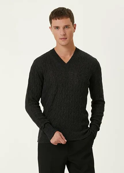 Серый вязаный кашемировый свитер с текстурированной отделкой Etro