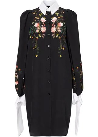 Burberry крепдешиновое платье-рубашка с принтом