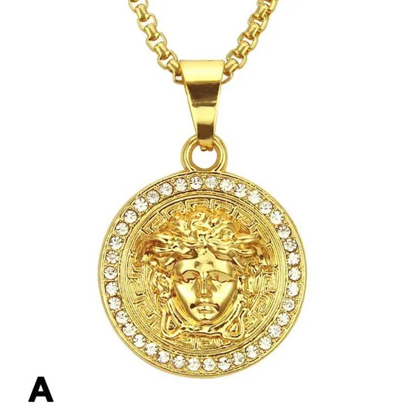 Мужчины Ожерелье Майами Кубинское звено Цепочка Iced Out Pendan Gold Man Face Men Hip Hop Ожерелье Мужчины Золотая цепочка Мужчины Цепочка Кулон Хип-хоп Ювелирные изделия Подарок