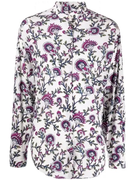 Isabel Marant блузка с высоким воротником и цветочным принтом