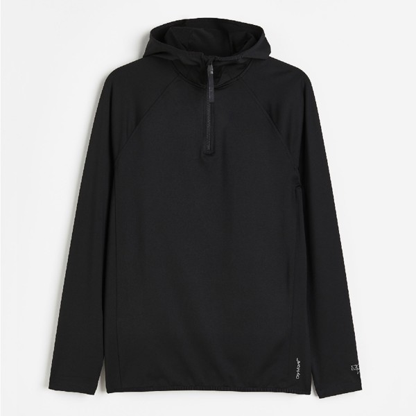 Спортивная толстовка H&M DryMove Half-zip, черный