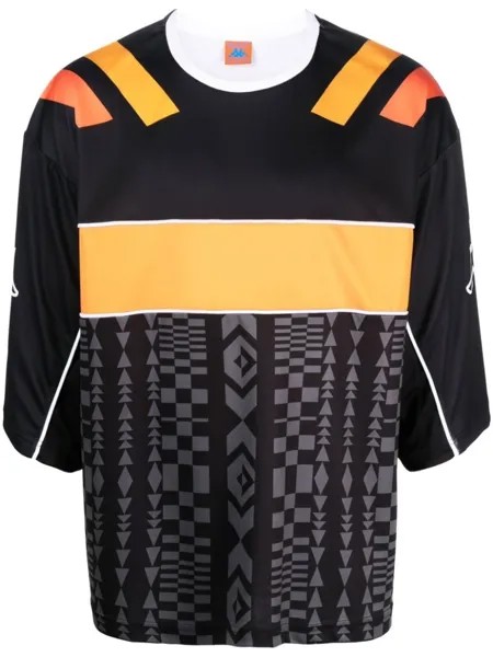 Marcelo Burlon County of Milan футболка с логотипом из коллаборации с KAPPA, черный