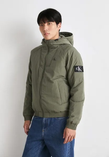 Куртка Calvin Klein Jeans HOODED PADDED HARRINGTON, цвет dusty olive