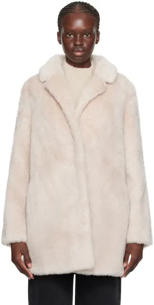 Розовое пальто с зубчатыми лацканами Yves Salomon - Meteo