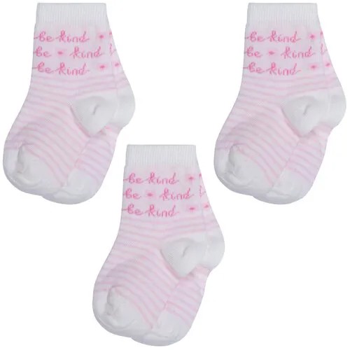 Носки RuSocks 3 пары, размер 10-12, мультиколор, розовый